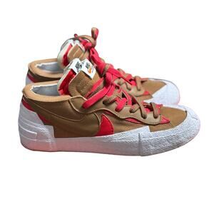 Nike x Sacai Blazer Low British Tan White University Red Mens Size 10 DD1877